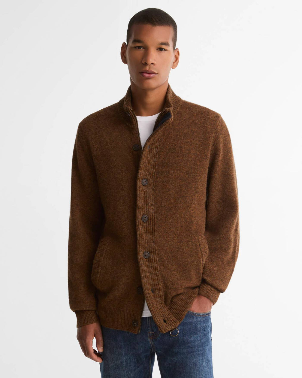 Barbour Essential Patch Zip Thru Strik - Herre - Bracken