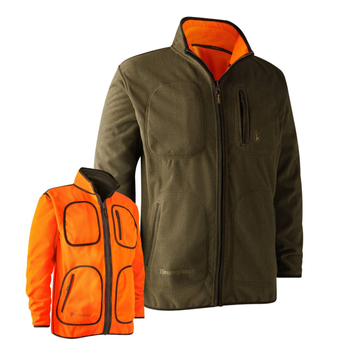 Deerhunter Gamekeeper Bonded Fleecejakke - vendbar - Herre - Orange