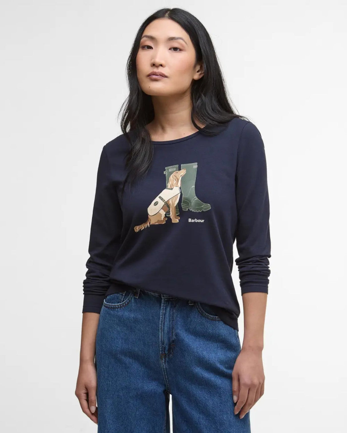 Barbour Hedley L/S T-Shirt - Dame - Navy