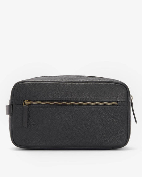 Barbour Highgate Leather Toilettaske - Sort