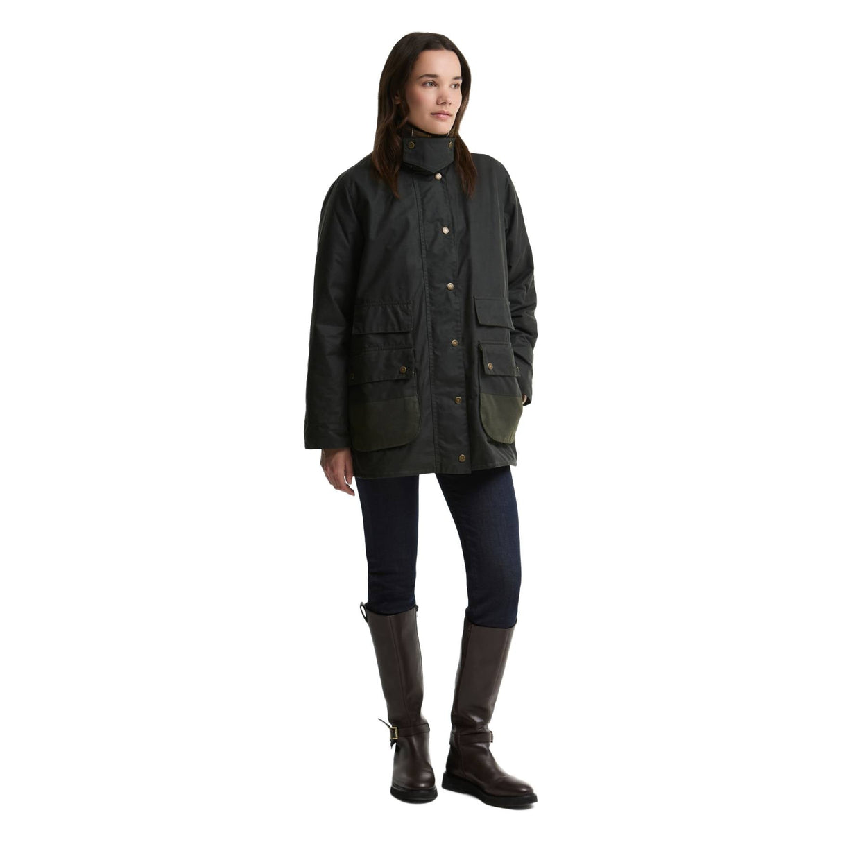 Barbour Modern Border Wax Jakke - Dame - Sage