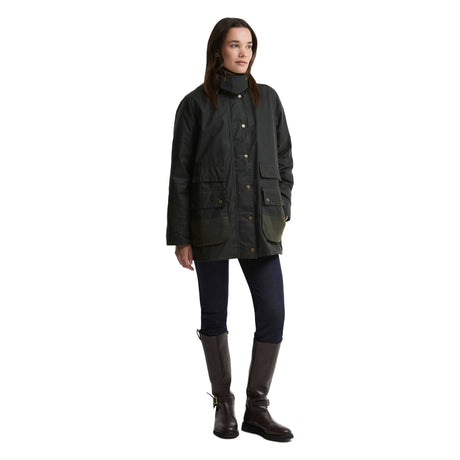 Barbour Modern Border Wax Jakke - Dame - Sage