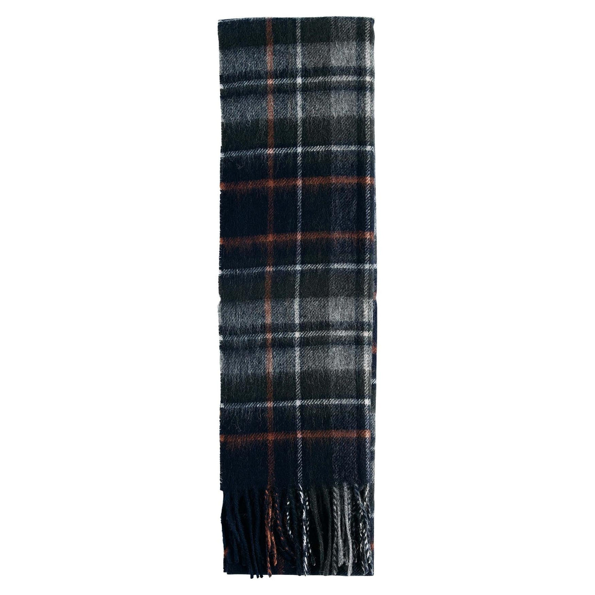 Barbour New Check Tartan Halstørklæde - Unisex - Navy/Dark Ginger