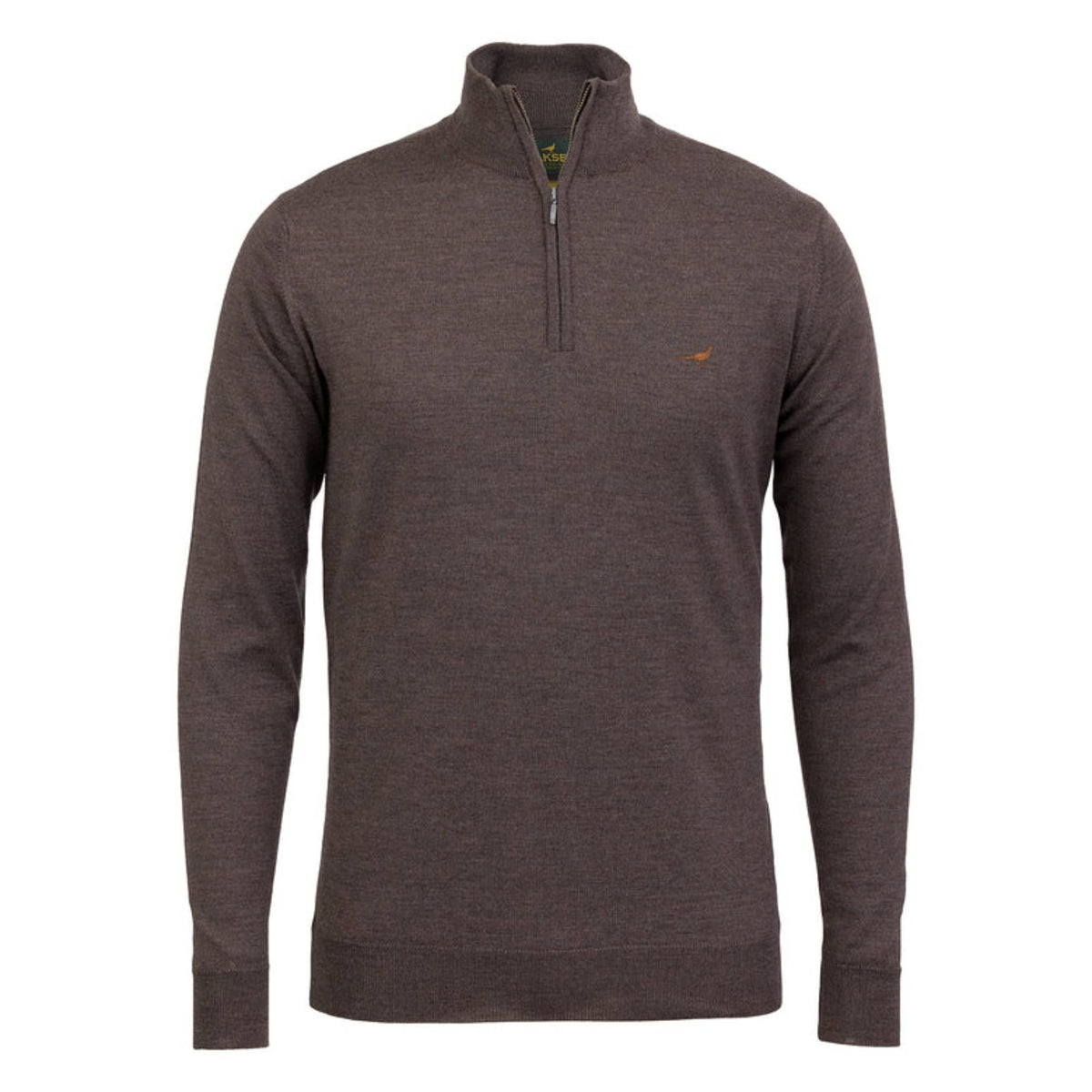 Laksen Norfolk Zip-neck Strik - Herre - Chocolate