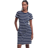 Barbour Otterburn Midi Kjole - Dame - Navy/White