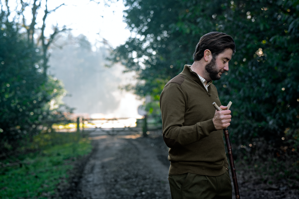 Seeland Pine Half Zip Sweater - Herre - Light Pine