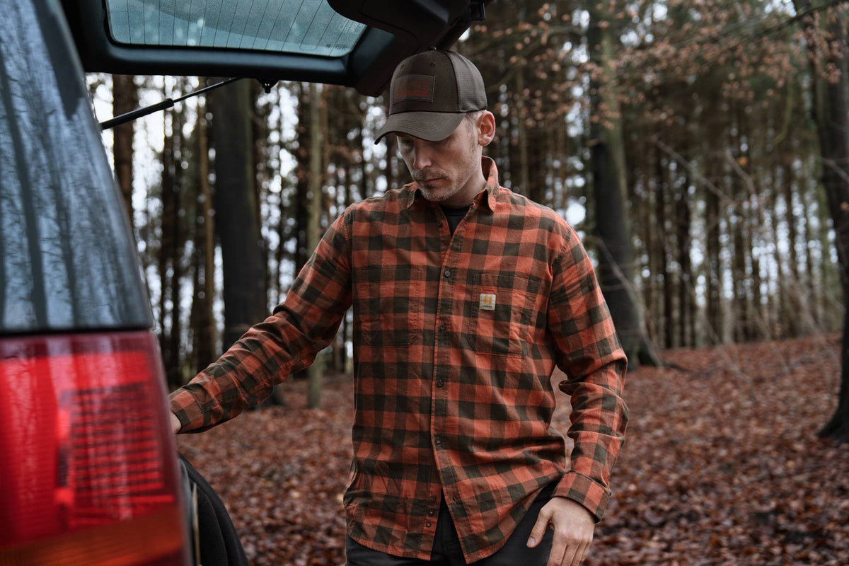 Härkila Scandinavian L/S Skjorte - Herre - Autumn Orange Check