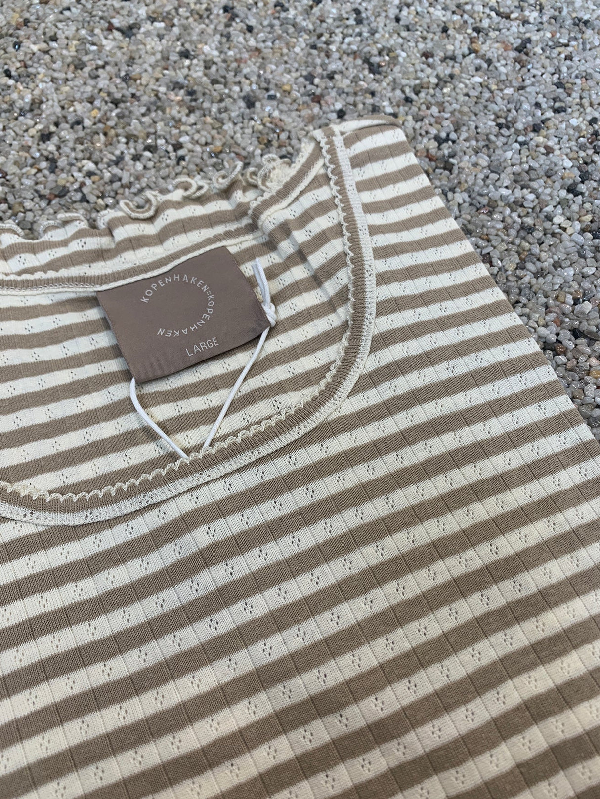 Kopenhaken Soft Stripe T-Shirt - Dame - Savannah Tan